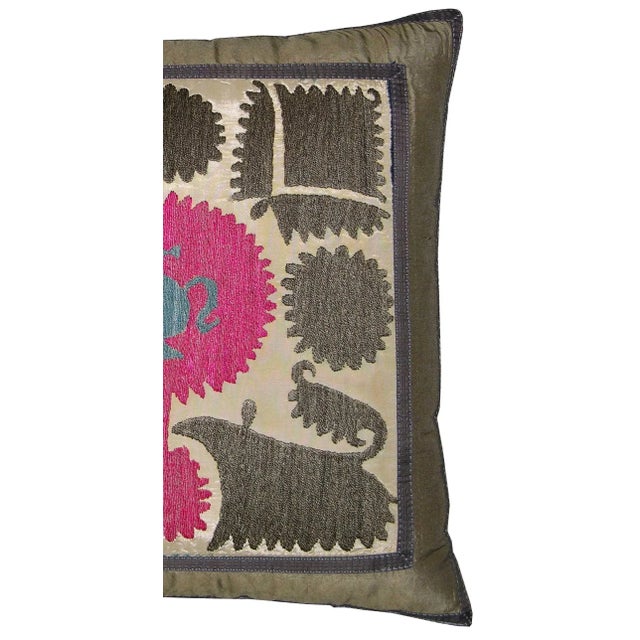 Mid 20th Century Circa 1930 Suzani Pillow For Sale - Image 5 of 8