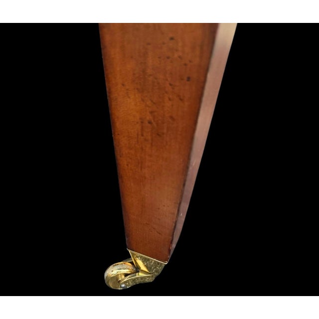 Neoclassical Early 20th Century Councill Furniture Mid-Century Modern Neoclassical Chaise Lounge With Carved Mahogany Legs and Brass Casters For Sale - Image 3 of 11