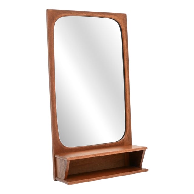 Vintage Danish Teak Mirror by Pedersen and Hansen, 1960 For Sale
