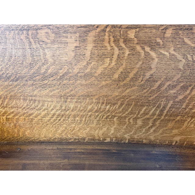 Wood Tiger Oak Antique Carved Church Bench Pew Seating For Sale - Image 7 of 9