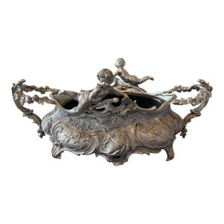 Antique Pewter Louis XV Style Jardiniere For Sale