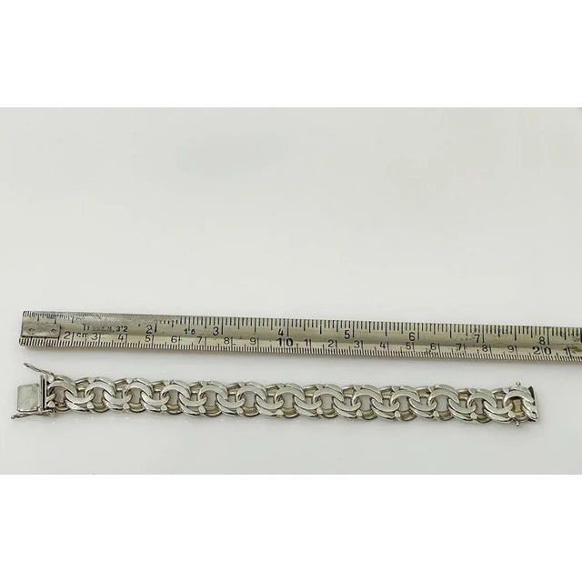 Metal Dutch Silver Bracelet with Prince of Wales Link, 1970s For Sale - Image 7 of 8