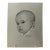 1940s Original Signed Graphite Illustration of Baby Portrait, 11.5 × 9 In. For Sale