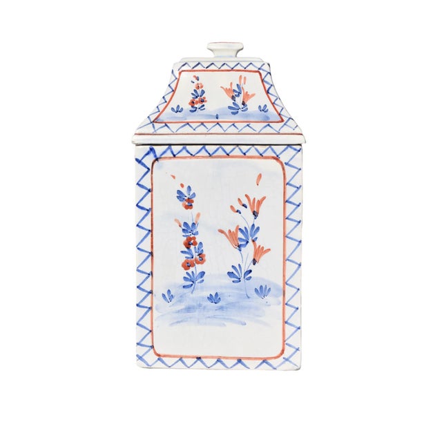 Ethan Allen Ethan Allen Italian Hand-Painted Faience Canister For Sale - Image 4 of 7
