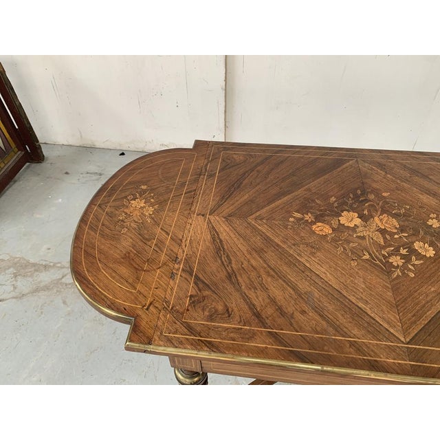 Napoleon III Style Desk with Marquetry Top, 20th Century For Sale - Image 16 of 18