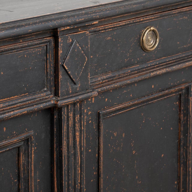 19th Century Swedish Black Painted Pine Sideboard Buffet For Sale - Image 11 of 18