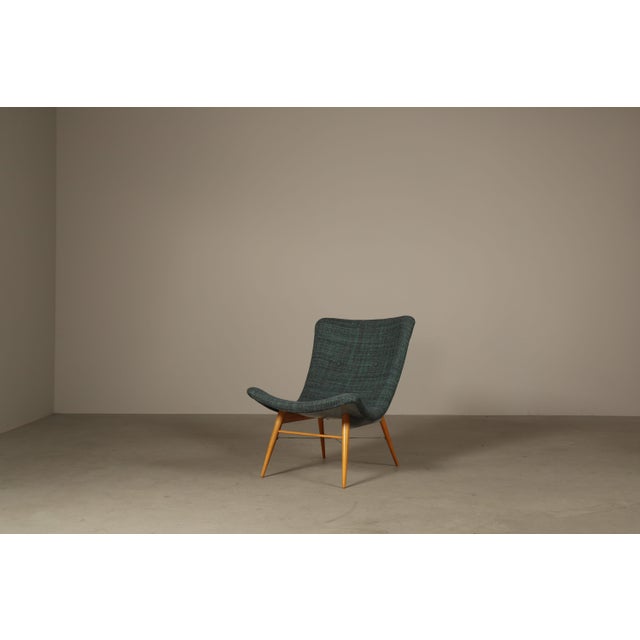 Textile Lounge Chairs by Miroslav Navrátil for Český Nábytek, Former Czechoslovakia, 1950s, Set of 2 For Sale - Image 7 of 16