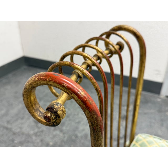 S. Salvadori Attributed Italian Gilt Metal Chair, Circa 1960's For Sale - Image 9 of 12