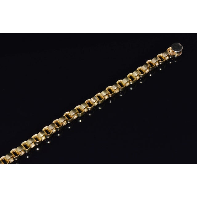 Early 21st Century Vintage Italian Solid 18k Gold Rolo Link Stacking Chain Bracelet For Sale - Image 5 of 14