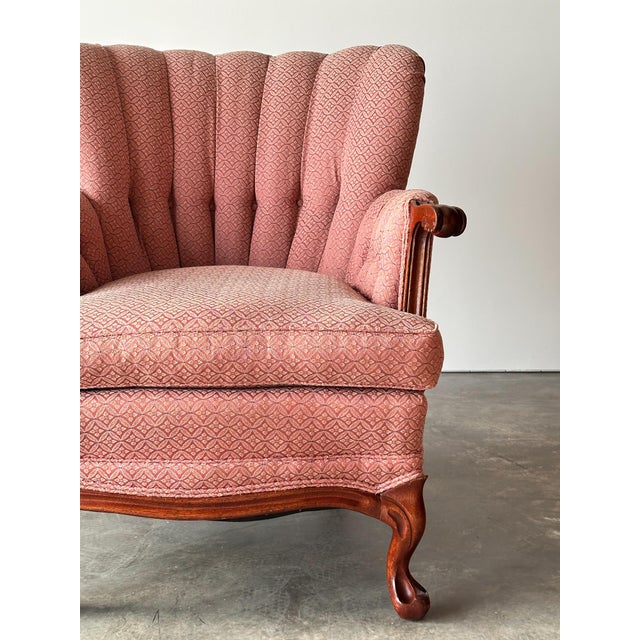 1960s Mid-Century French Provincial Channel-Back Armchair For Sale - Image 5 of 17
