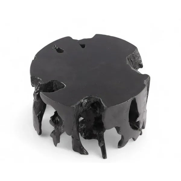 2020s Round Black Teak Coffee Table For Sale - Image 5 of 7