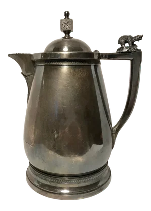 Antique Meriden B Company Victorian Insulated Ice Water Pitcher With Polar Bear Finial