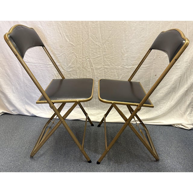 1960's Mid Century Modern A. Fritz & Co Folding Game Chairs- A Pair For Sale - Image 9 of 18