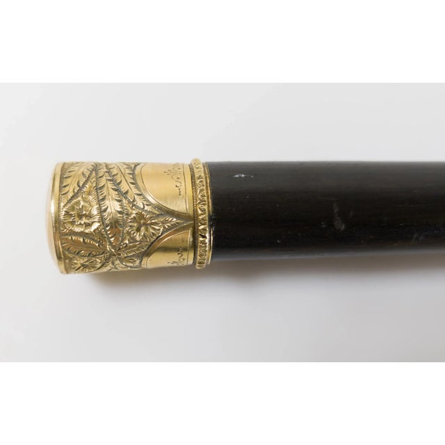 Early 20th Century Edwardian or Victorian Fancy Gold Filled Dress Cane Walking Stick For Sale - Image 4 of 9