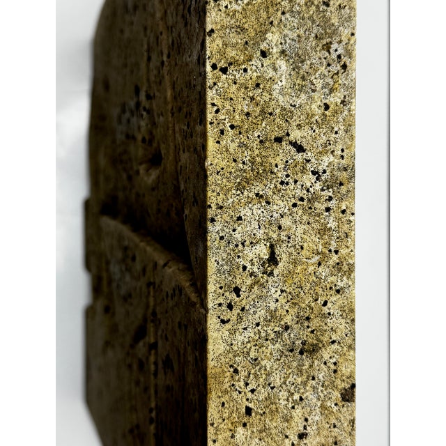 Gray Modernist British Outdoor Sculpture Limestone Face Relief, Circa 1970s — A Cubist Homage to Picasso and the Hepworth–Milne Lineage For Sale - Image 8 of 11