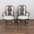 Pair of 19th century Swedish armchairs crafted in pine. The chairs feature an old black painted finish, scraped down...