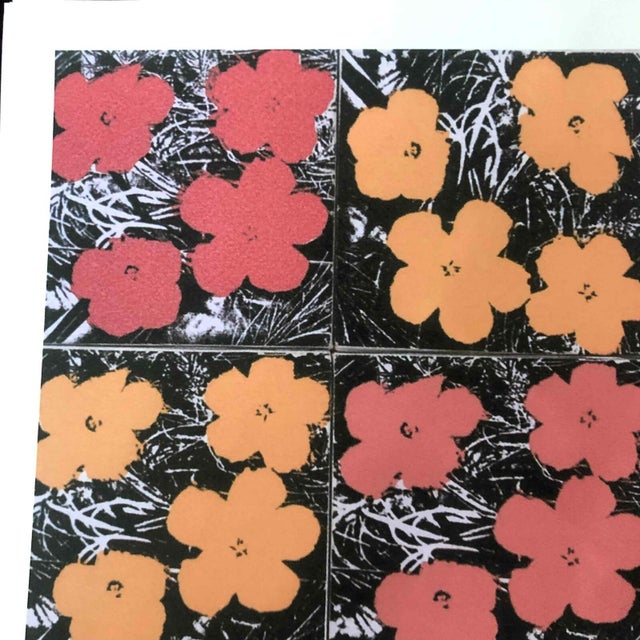 Red 1990s After Andy Warhol "Poppy Flowers" Lithograph For Sale - Image 8 of 11