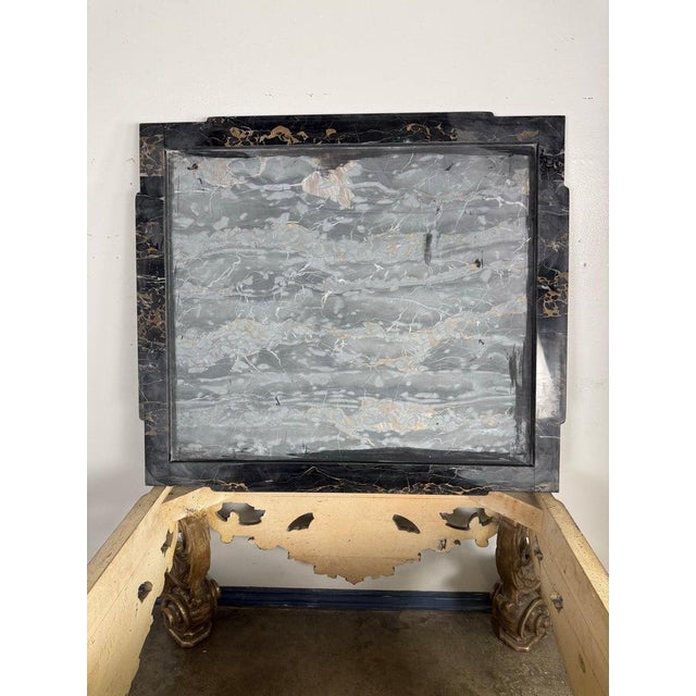 Giltwood and Ebonized Marble Coffee Table by Brustlin Workshop, Los Angeles For Sale - Image 12 of 13