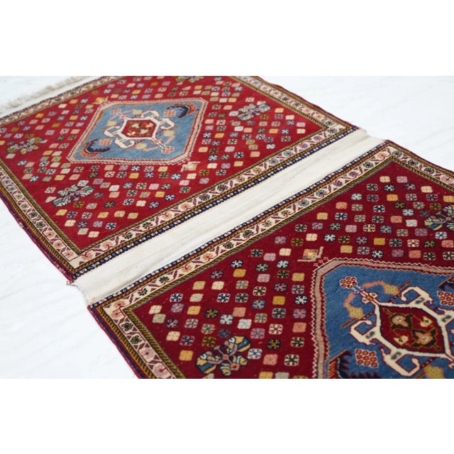 Textile Extremely Fine Pair of Saddle Bag Persian Kashkouli Rug 2'0" X 4'0" For Sale - Image 7 of 10