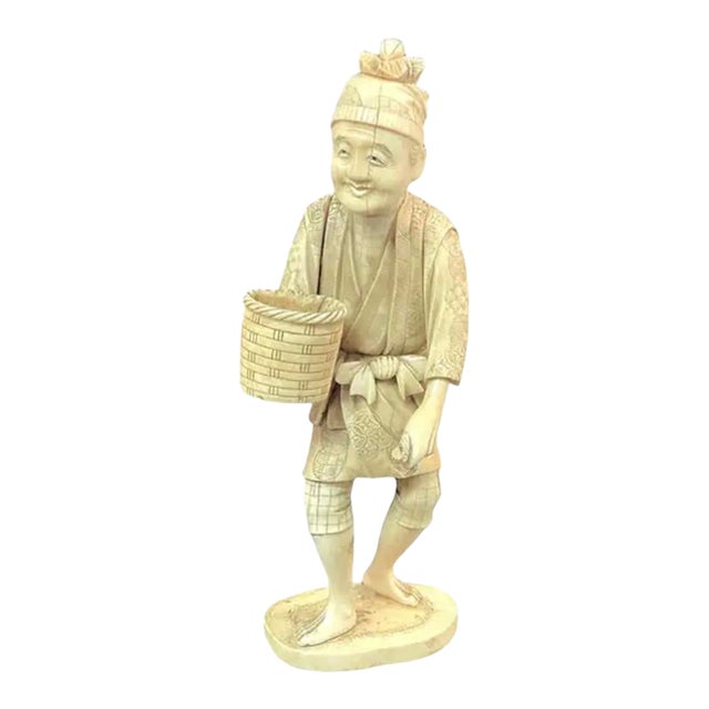 Japanese Okimono Fisherman Figure For Sale