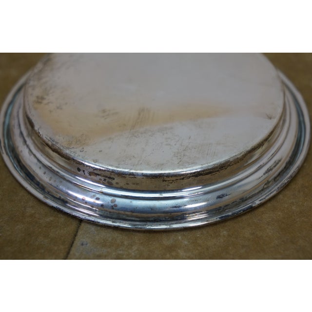 Metal Antique Solid Sterling Silver 925 Wine Drink Bottle Coaster 53g 4.5" For Sale - Image 7 of 9