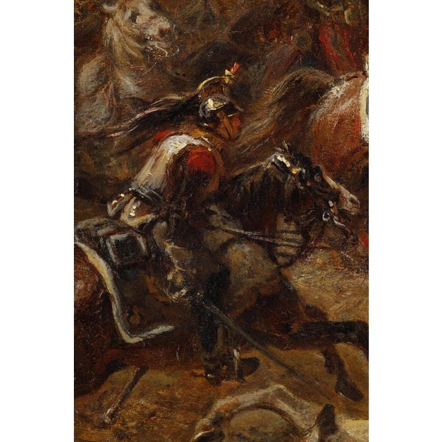Eugène Charpentier, French Cuirassiers at Waterloo, 1860, Oil Painting, Framed For Sale - Image 16 of 18