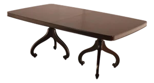 Thomasville Transitional Style Double Pedestal Mahogany Dining Table