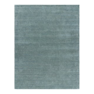 Rug & Kilim’s Modern Rug in Blue and Cream, With Stripes and Geometric Patterns For Sale