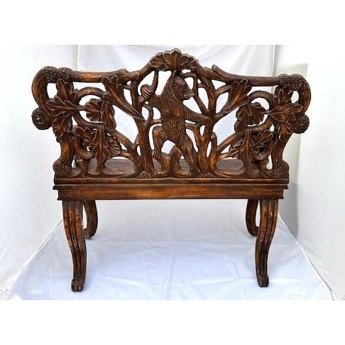 Late 20th Century Black Forest Reproduction Bear Bench For Sale - Image 4 of 10