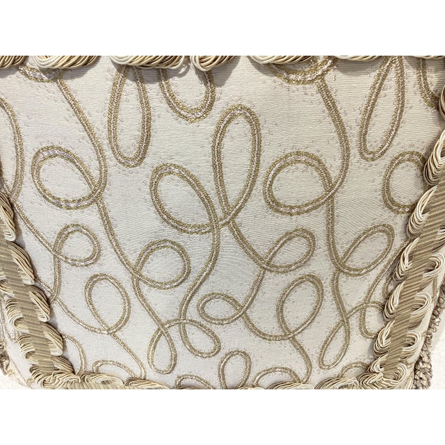 Contemporary New Cowtan & Tout Silk Swirl Pattern Fabric 18” Square Pillow ($520 Wholesale) For Sale - Image 3 of 5