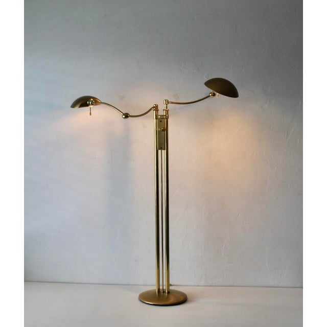Holtkoetter 1980s Postmodern Adjustable Two Light Brass Floor Lamp by Holtkoetter Luechten For Sale - Image 4 of 17