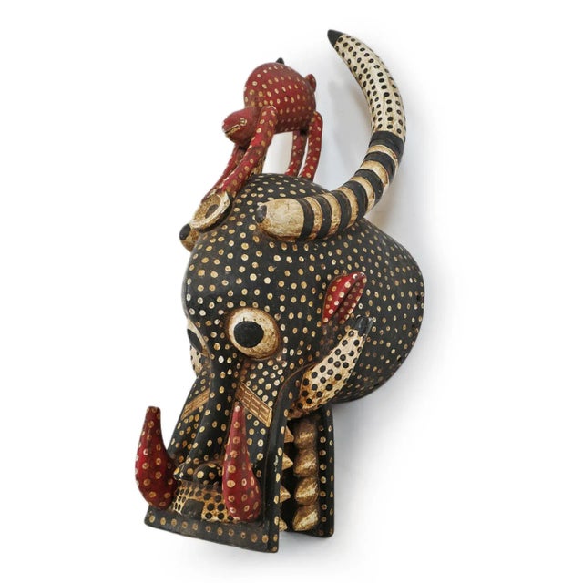 Tribal Antique African Fire Spitter Helmet Mask For Sale - Image 3 of 9