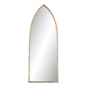 Brass Cathedral Arch Mirror, Italy 1950s