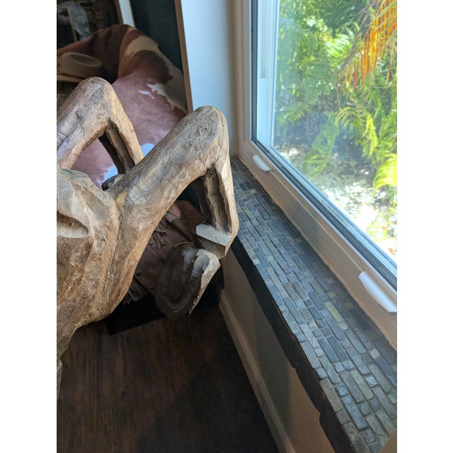 1990s Large Carved Wooden Horse Sculpture For Sale In Tampa - Image 6 of 8