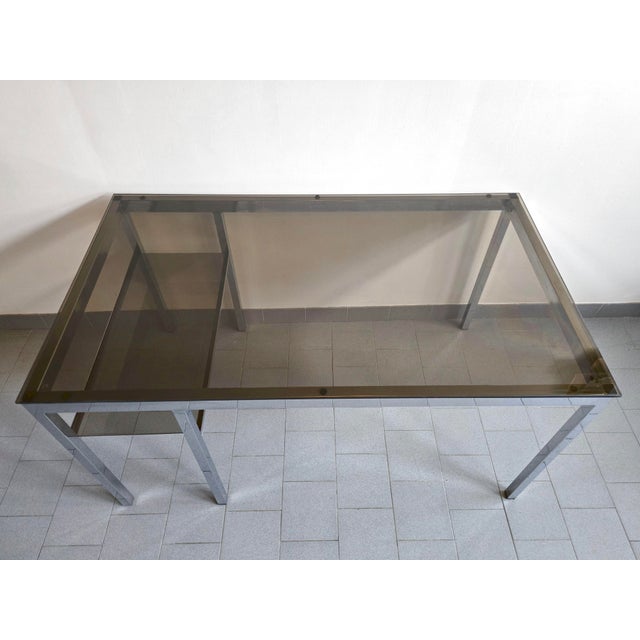 Vintage Desk in Steel & Saint-Gobain Glass, 1970s For Sale - Image 3 of 17