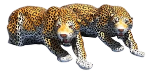 Mid 20th Century Monumental Vintage Italian Ceramic Leopards - Set of 2