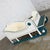 Early 20th Century Vintage Sleigh-Style Dog Bed White With Blue Trim & Nail Head Design For Sale - Image 5 of 13