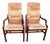 Henredon Campaign Oak Pair Armchairs For Sale