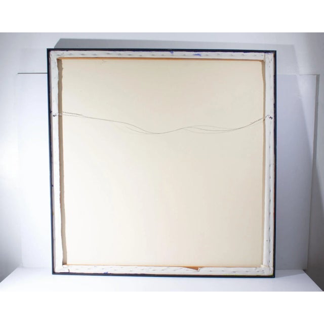 Blue Mid-Century Abstract Acrylic on Canvas Painting For Sale - Image 8 of 8