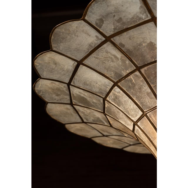 Mid 20th Century Mid 20th Century Mid-Century Modern Torchiere Floor Lamp With Capiz Shell Shade For Sale - Image 5 of 8
