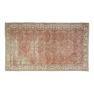Vintage Turkish Area Rug, Floral Anatolian Design, Handwoven Wool For Sale