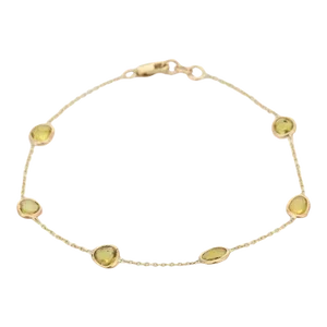 Vivid 3.42ct Yellow Sapphire Link Chain Birthstone Bracelet in 18k Solid Gold