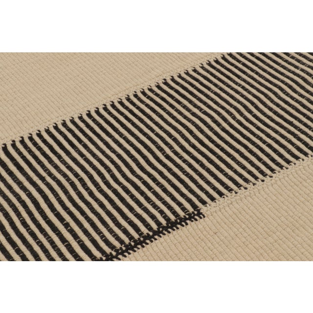Textile Rug & Kilim’s Contemporary Kilim With Striped Central Column in Black For Sale - Image 7 of 9