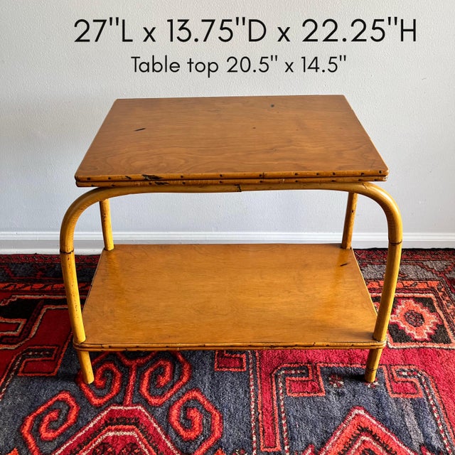 1950s Mid Century Bent Bamboo Side Table End Table For Sale - Image 4 of 7