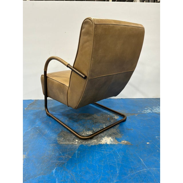 Classic Home Leather Accent Chair For Sale - Image 4 of 7