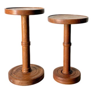 Arts and Crafts Cocktail Tables in Turned Oak, 1940, Set of 2 For Sale