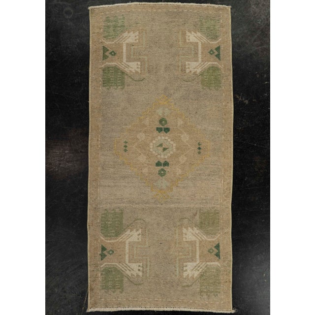 Brown Turkish Mini Rug Oriental Hand Knotted Vintage Rug 1'8" x 3'5" #21253 For Sale - Image 8 of 8