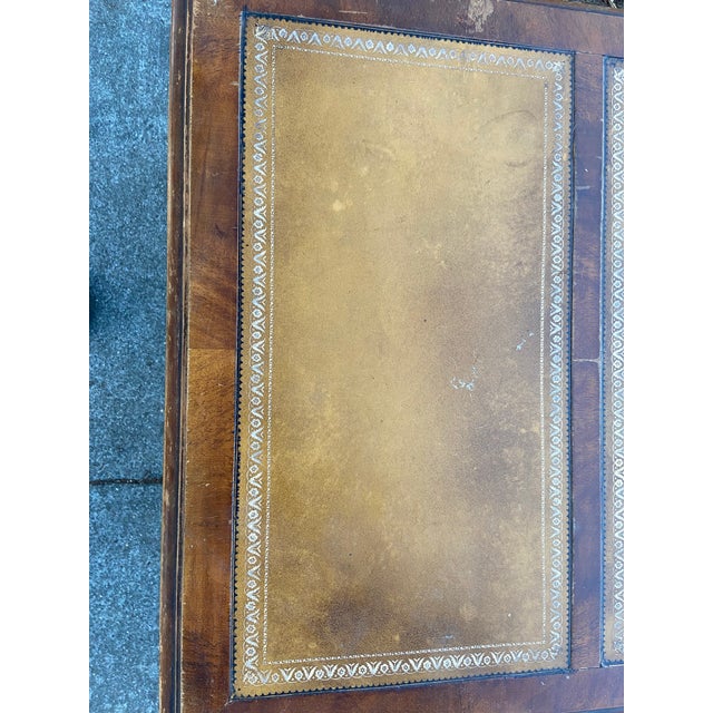 Antique English Regency Mahogany & Leather Top Coffee Table on Casters For Sale - Image 9 of 12