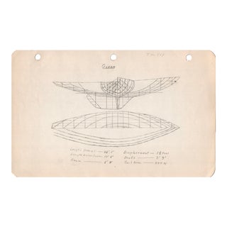 1950s Maine Marine Architectural Drawing on Paper For Sale