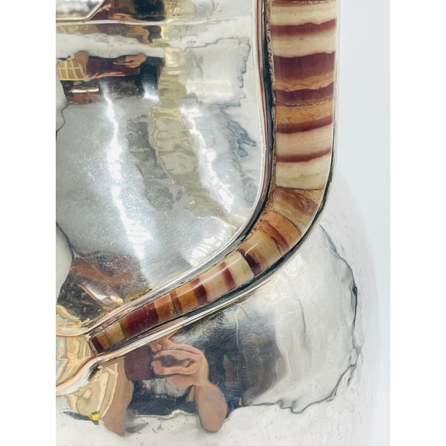 1980s Large Emilia Castillo Water Pitcher With Natural Jasper Stone Inlay, Signed For Sale - Image 13 of 18